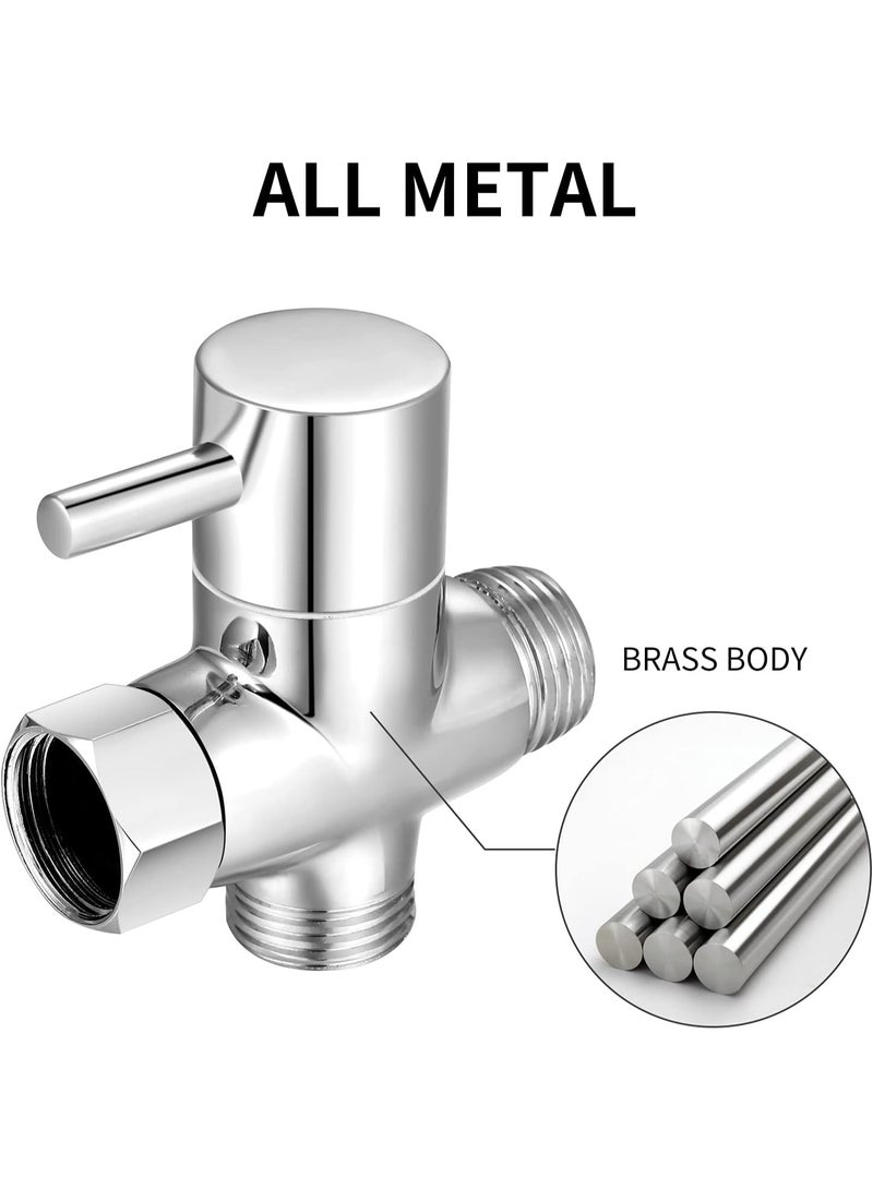 G1 / 2 "صمام تحويل رأس دش ، صمام تحويل ذراع دش النحاس الصلب لرأس دش يدوي ورأس رش ثابت ، قطر 20 مم 3 طرق استبدال نظام دش عالمي (نهاية الكروم) - Image 4